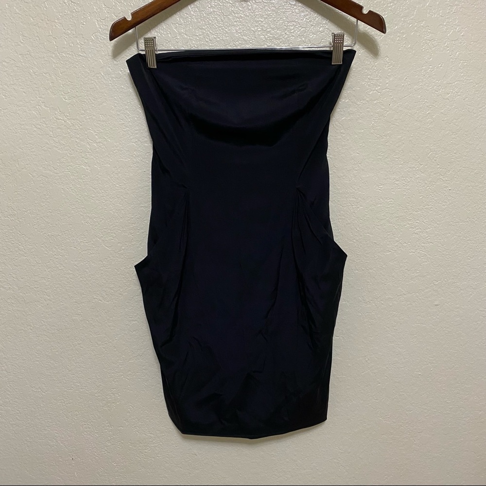 Mara Hoffman black silk strapless dress size xs